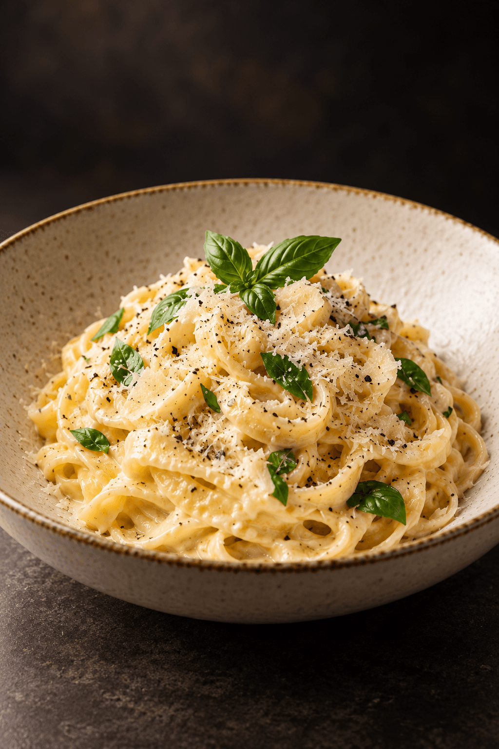 Pasta italiana con salsa cremosa